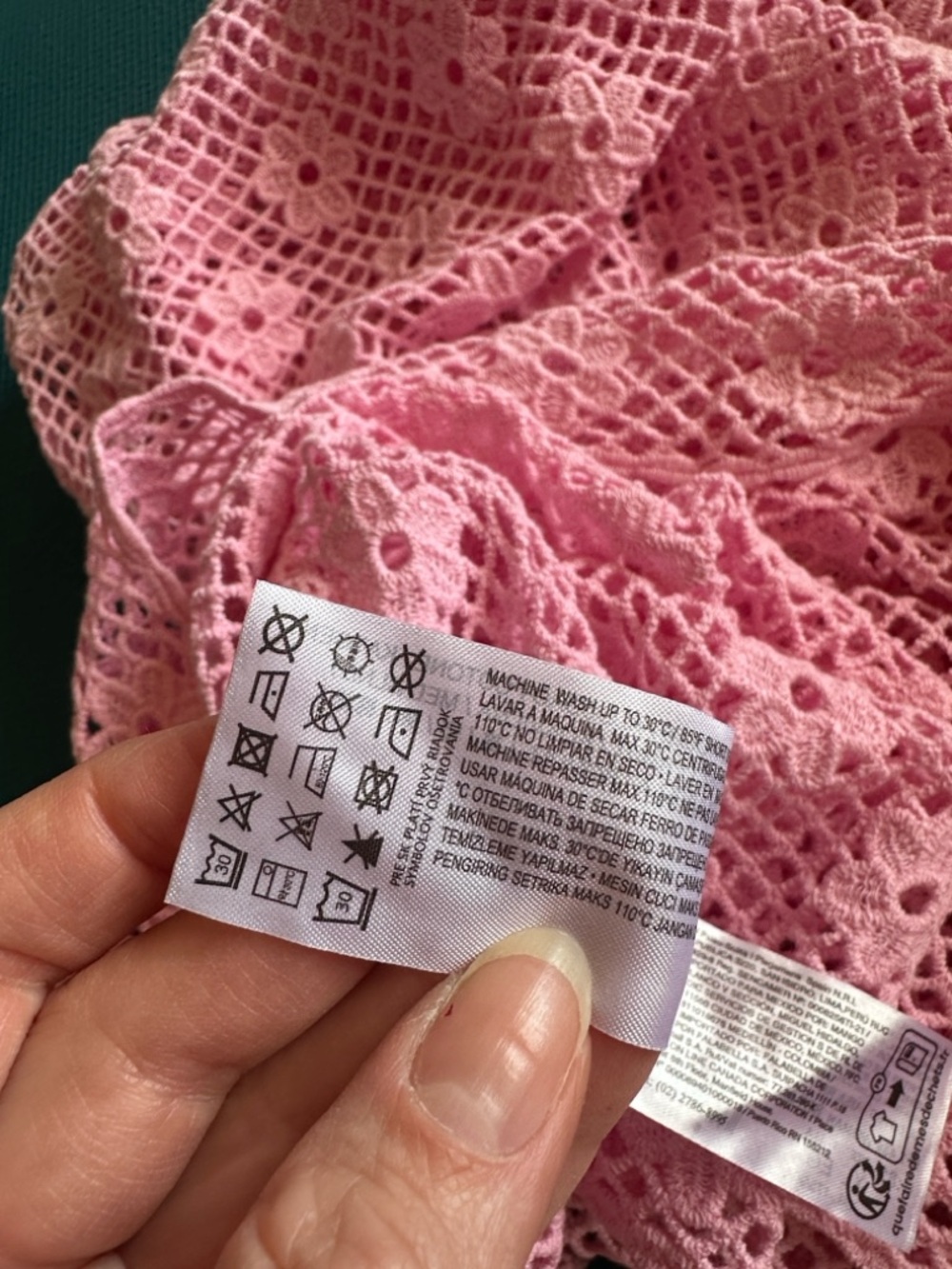 Mango Floral Crochet Dress Pastel Pink NWT 10 - Picture 10 of 10